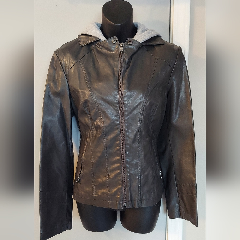 Roz & Ali Removable Hood Biker Jacket